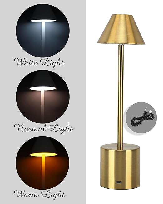 Rechargeable Touch Table Lamp – 3 Color Modes | Portable Night Lamp