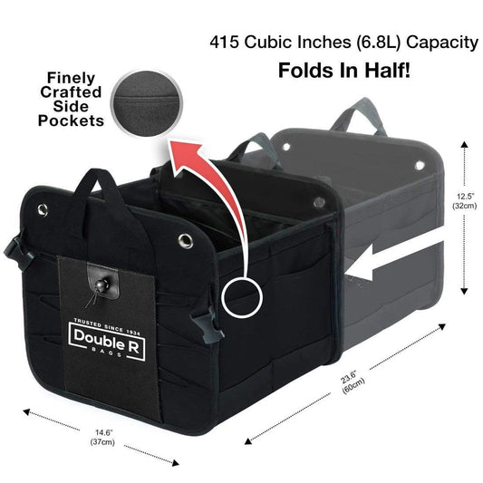 Collapsible Car Trunk Organizer | Heavy Duty Multi-Compartment Storage Box for S