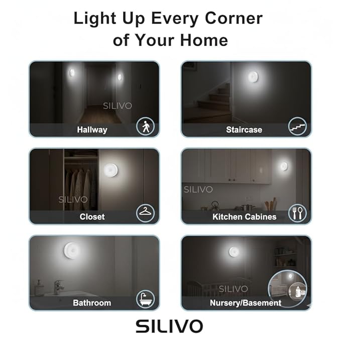 Motion Sensor LED Night Light – USB Rechargeable (Warm White)