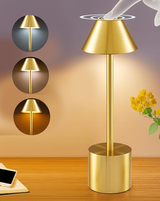 Rechargeable Touch Table Lamp – 3 Color Modes | Portable Night Lamp