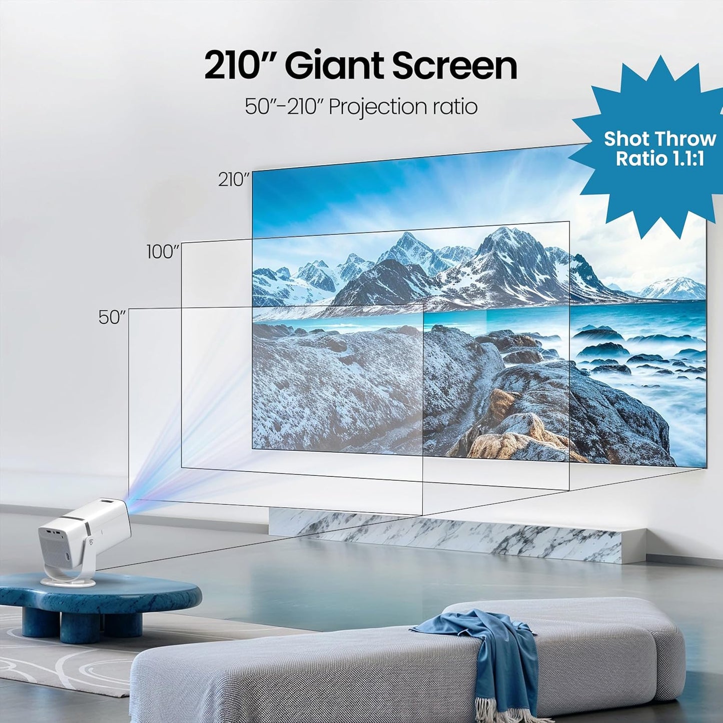 E GATE Atom 3X Smart Projector – Full HD Home Cinema