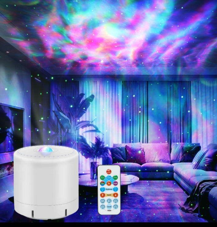 Galaxy Star Projector Night Lamp (Remote + Music + Timer)